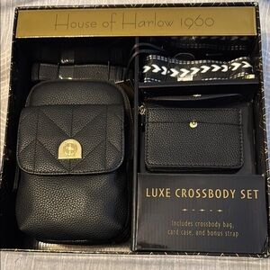 House of Harlow 1960 Luxe Black Crossbody Set